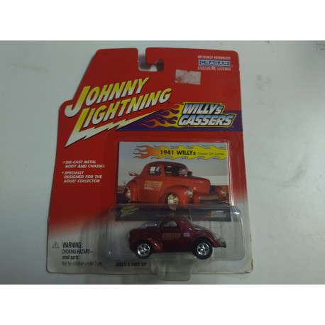 WILLYS 1941 GASSERS RED JIM LIRONES 1:64 JOHNNY LIGHTNING