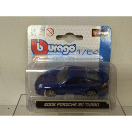 PORSCHE 911 TURBO 2006 BLUE 1:64 BBURAGO