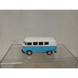 VOLKSWAGEN T1 1963 MICROBUS BLUE/WHITE apx 1:60 WELLY PULLBACK NO BOX