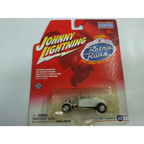 FORD MODEL T 1927 ROADSTER WHITE RETRO RODS 1:64 JOHNNY LIGHTNING