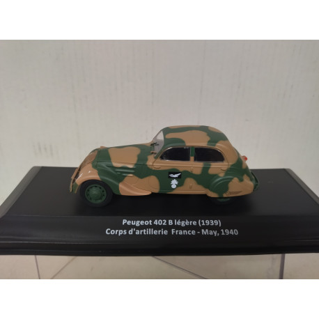 PEUGEOT 402 B 1939 CORPS ARTILLERIE FRANCE 1940 WW 2 1:43 ALTAYA IXO