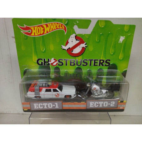 GHOSTBUSTERS ECTO-1 + ECTO-2 1:64 HOT WHEELS PREMIUM