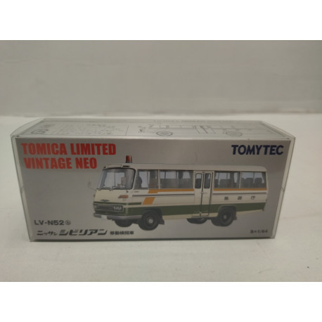 NISSAN CIVILIAN AUTOBUS WHITE/GREY 1:64 TOMICA LIMITED VINTAGE NEO LV-N52b