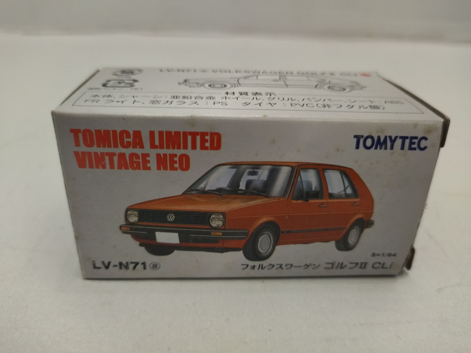 VOLKSWAGEN GOLF 2 CLi RED 1:64 TOMICA LIMITED VINTAGE NEO N-71a