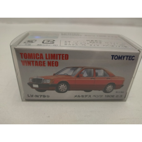 MERCEDES-BENZ W201 190E 2.3 RED 1:64 TOMICA LIMITED VINTAGE NEO N-79b