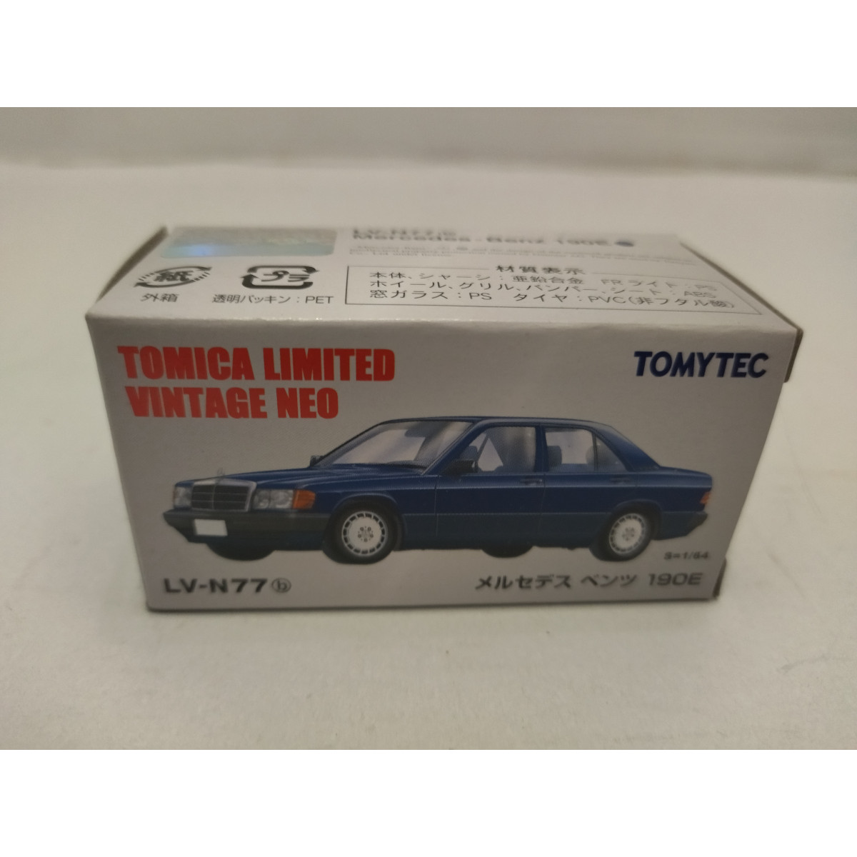 MERCEDES-BENZ W201 190E BLUE 1:64 TOMICA LIMITED VINTAGE NEO N-77b