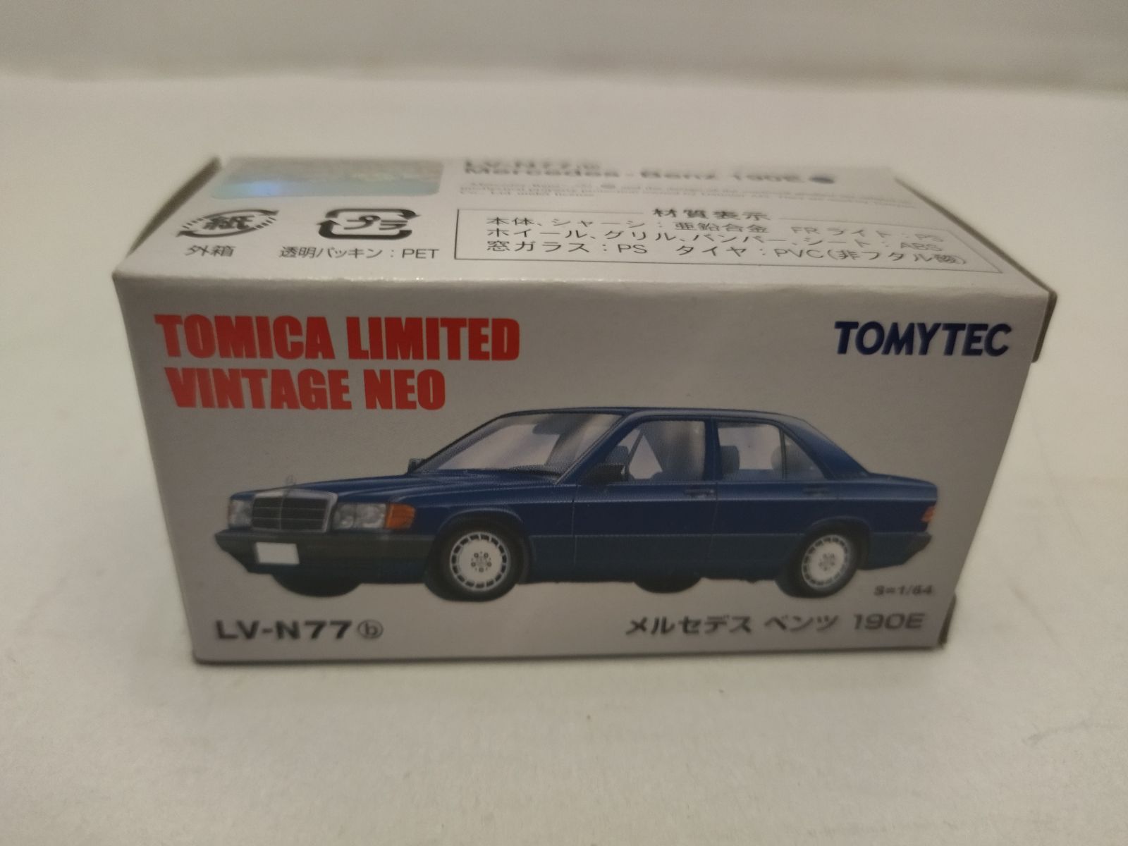 MERCEDES-BENZ W201 190E BLUE 1:64 TOMICA LIMITED VINTAGE NEO N-77b