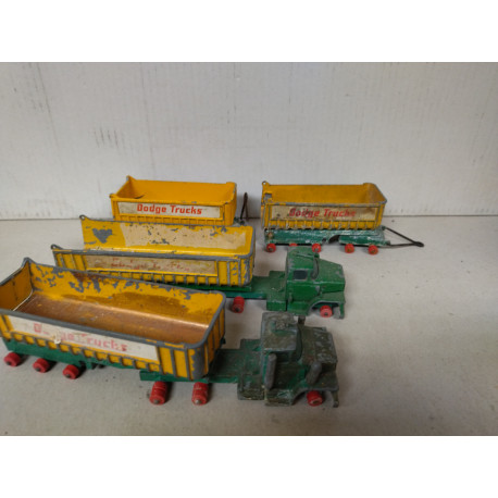 DODGE TRUCK + TRAILER DESGUACE/SCRAPPING 1:64/apx 1:64 MATCHBOX K-16 KINGSIZE