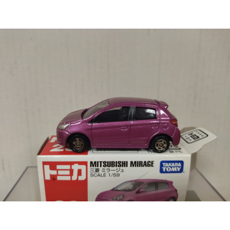 MITSUBISHI MIRAGE 6 Gen A00 L10 PURPLE 1 59 apx 1 64 TOMICA 23 BCN STOCK CARS