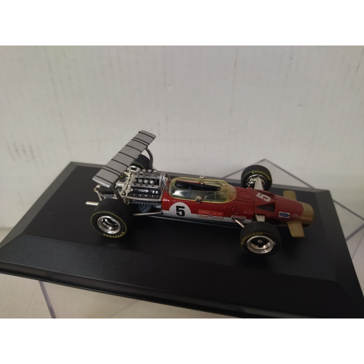 LOTUS 49B 1968 FORMULA F1 HILL 1:43 RBA IXO CAJA NO ORIGINAL/ALERON MAL ...