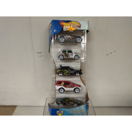 PACK 5-CARS RACING CARS 1:64 HOT WHEELS