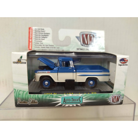CHEVROLET APACHE 1959 PICKUP 4X4 BLUE/WHITE AUTO-TRUCKS 1:64 M2 MACHINES
