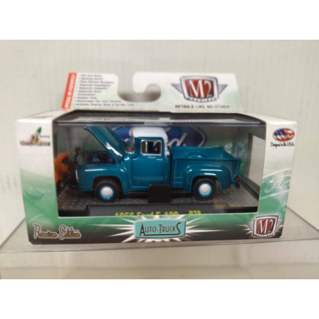 FORD F-100 1956 PICKUP BLUE/WHITE AUTO-TRUCKS 1:64 M2 MACHINES
