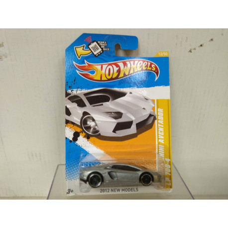 LAMBORGHINI AVENTADOR LP 700-4 SILVER 2012 MODELS 1:64 HOT WHEELS VINTAGE
