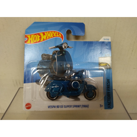VESPA 90 SS SUPER SPRINT 1966 BLUE 6/10 FACTORY FRESH 1:64 HOT WHEELS
