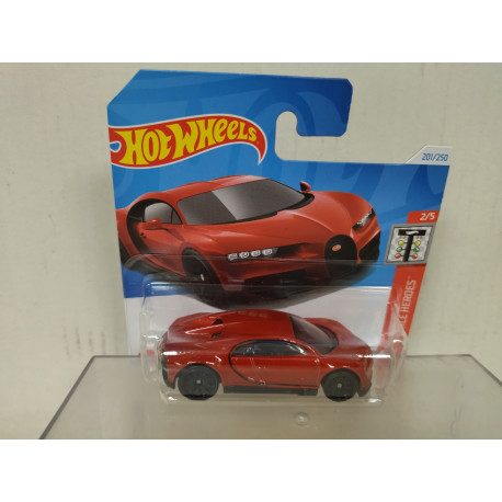 BUGATTI CHIRON RED 2/5 QUARTER MILE HEROES 1:64 HOT WHEELS
