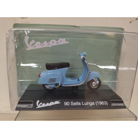 VESPA 1963 90 SELLA LUNGA BLUE MOTO/BIKE 1:18 SALVAT MAISTO