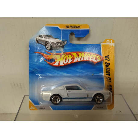 SHELBY GT-500 1967 WHITE/BLUE 1:64 HOT WHEELS VINTAGE