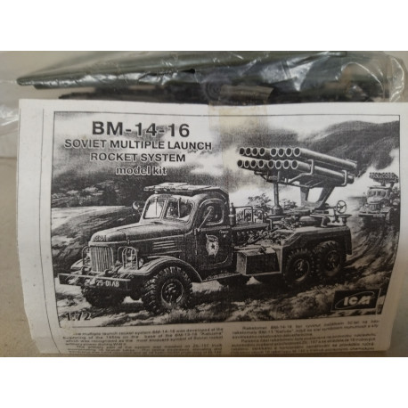 BM 14-16 SOVIET MULTIPLE LAUNCH ROCKET SYSTEM MODEL KIT 1:72 ICM NO BOX