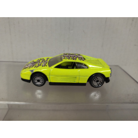 FERRARI 348 LIGHT YELLOW 1:64 HOT WHEELS MALAYSIA VINTAGE NO BOX