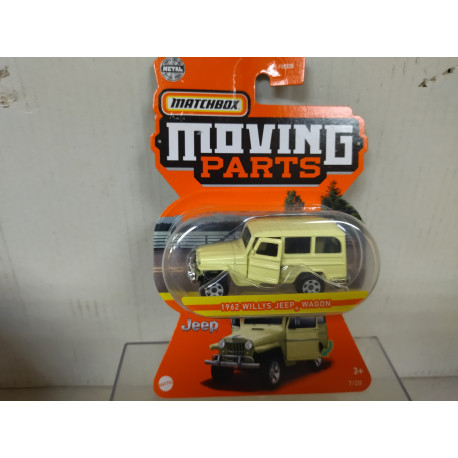 JEEP WILLYS 1962 WAGON YELLOW MOVING PARTS 1:64 MATCHBOX