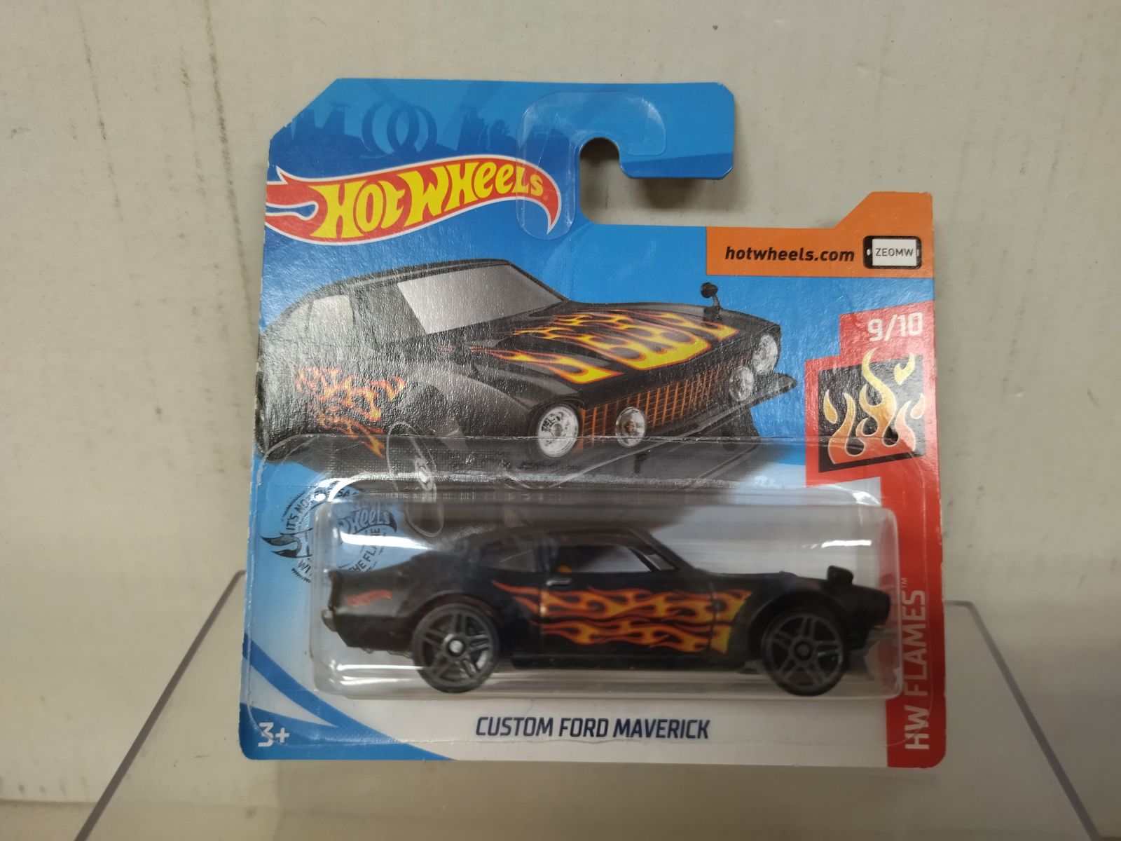 FORD MAVERICK CUSTOM 9/10 FLAMES 1:64 HOT WHEELS BCN STOCK CARS