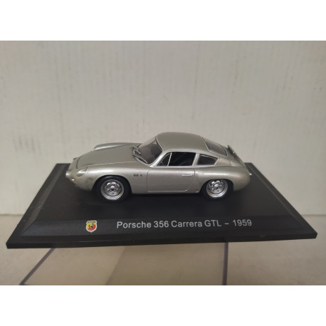 PORSCHE 356 1959 CARRERA GTL SILVER ABARTH 1:43 METRO HACHETTE