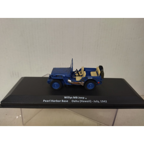 JEEP WILLYS MB 1942 PEARL HARBOUR BASE WW 2 1:43 ALTAYA IXO