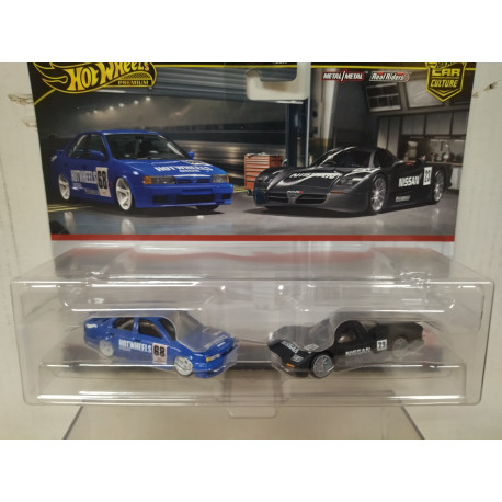 NISSAN PRIMERA 1994 + R390 GTi CAR CULTURE 1:64 HOT WHEELS PREMIUM
