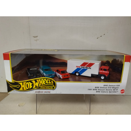 BRE SET X 4 DATSUN 620, DATSUN 510, SENTRA, SAKURA SPRINTER 1:64 HOT WHEELS PREMIUM