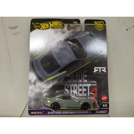 FORD MUSTANG 2018 RTR SPEC 5 /5 SLIDE STREET 2 1:64 HOT WHEELS PREMIUM
