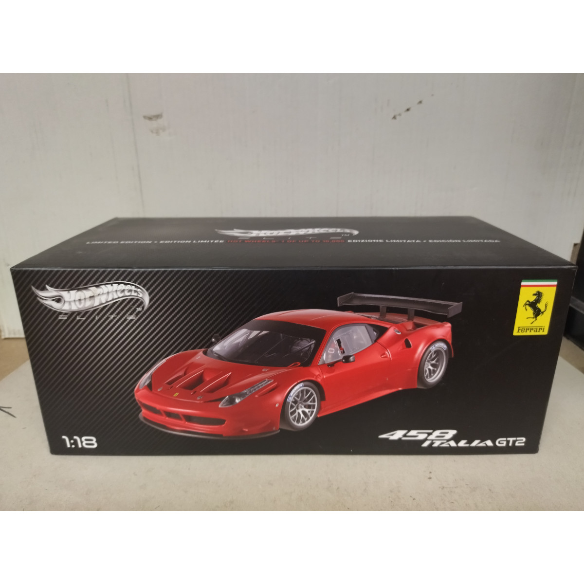 FERRARI 458 ITALIA GT2 RED 1:18 HOT WHEELS ELITE - BCN STOCK CARS