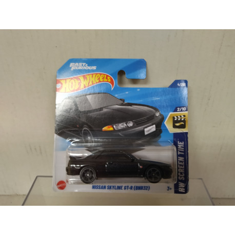 NISSAN SKYLINE GT-R BNR32 BLACK FAST & FURIOUS 2/10 SCREEN TIME 1:64 HOT WHEELS