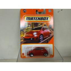 FIAT 500 TURBO 2019 RED 1:64 MATCHBOX USA CARD