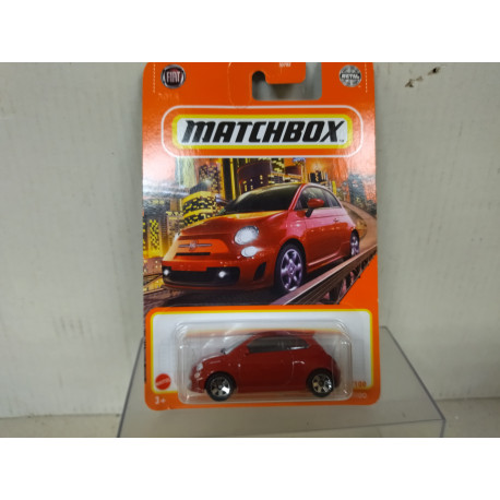 FIAT 500 TURBO 2019 RED 1:64 MATCHBOX USA CARD