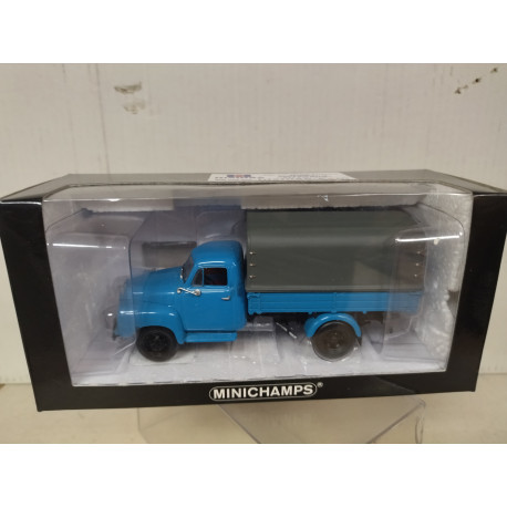OPEL BLITZ 1955 1,75t CANVAS BLUE 1:43 MINICHAMPS NO BOX/DEFECT RETRO