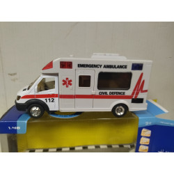 AMBULANCE/AMBULANCIA EMERGENCY CIVIL DEFENCE 1:48 PLASTIC TOY