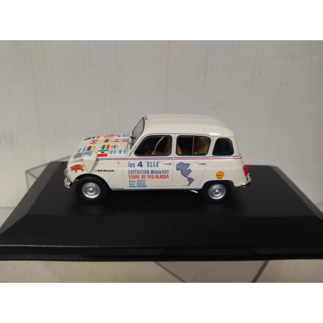 RENAULT 4 L RAID TERRE FEU-ALASKA 1:43 IXO HACHETTE CAJA NO ORIGINAL