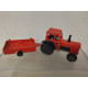 TRACTOR ROJO + REMOLQUE 1:65/apx 1:64 MAJORETTE 208 NO BOX