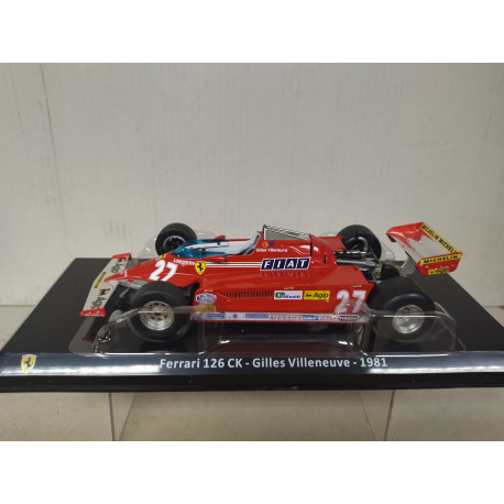FERRARI 126 CK 1981 GILLES VILLENEUVE FORMULA F1 1:24 SALVAT IXO URNA ROTA
