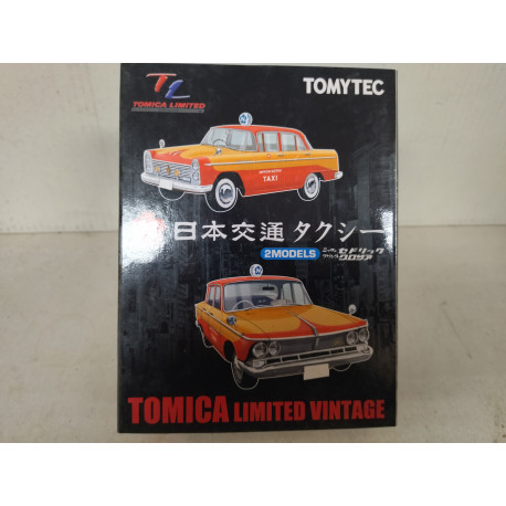 2 TAXI CARS NISSAN CEDRIC & PRINCE GLORIA JAPAN TAXI apx 1:64 TOMICA LIMITED