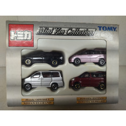 MINI FURGONETA CONJUNTO X 4 COCHES NISSAN/TOYOTA/HONDA apx 1:64 TOMICA
