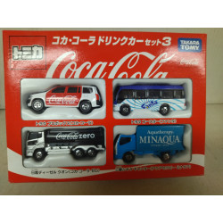 SET X 4 MODELCARS FANTA ZERO MINAQUA COCA-COLA apx 1:64 TOMICA