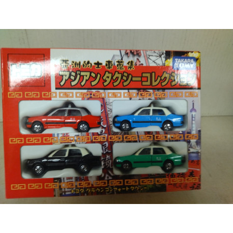 SET X 4 TAXI MODELCARS JAPAN TOYOTA CROWN apx 1:64 TOMICA