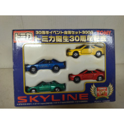 SET X 4 NISSAN SKYLINE (HR31/BNR32/BCNR33/BNR34) apx 1:64 TOMICA