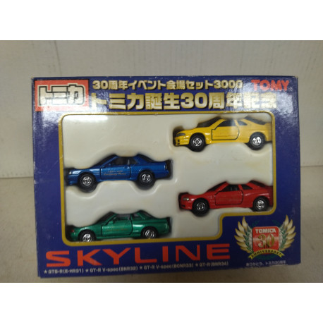 SET X 4 NISSAN SKYLINE (HR31/BNR32/BCNR33/BNR34) apx 1:64 TOMICA