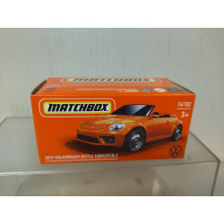 VOLKSWAGEN BEETLE CONVERTIBLE 2019 ORANGE 1:64 MATCHBOX BOX