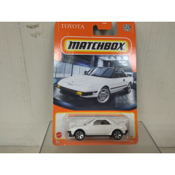 TOYOTA MR-2 1984 WHITE CLOSE LIGHTS 1:64 MATCHBOX USA CARD