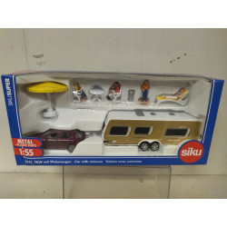 PORSCHE MACAN + CARAVANA DETHLEFFS 1:55 SIKU 2542