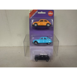 SET X 3 MODELS BEETLE/MINI/CITROEN 2CV 1:55/apx 1:64 SIKU 1817